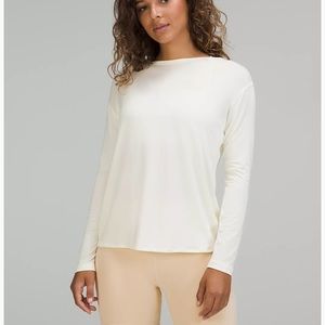 Lululemon Modal-Blend Open-Back Long Sleeve Shirt in lemon sorbet size 8